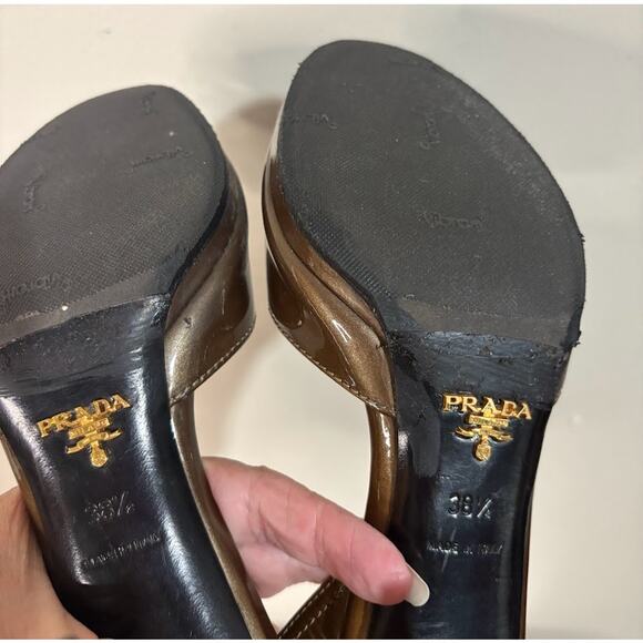 #9 PRADA Brown Slingback Heels EUC nearly perfect - Picture 7 of 9
